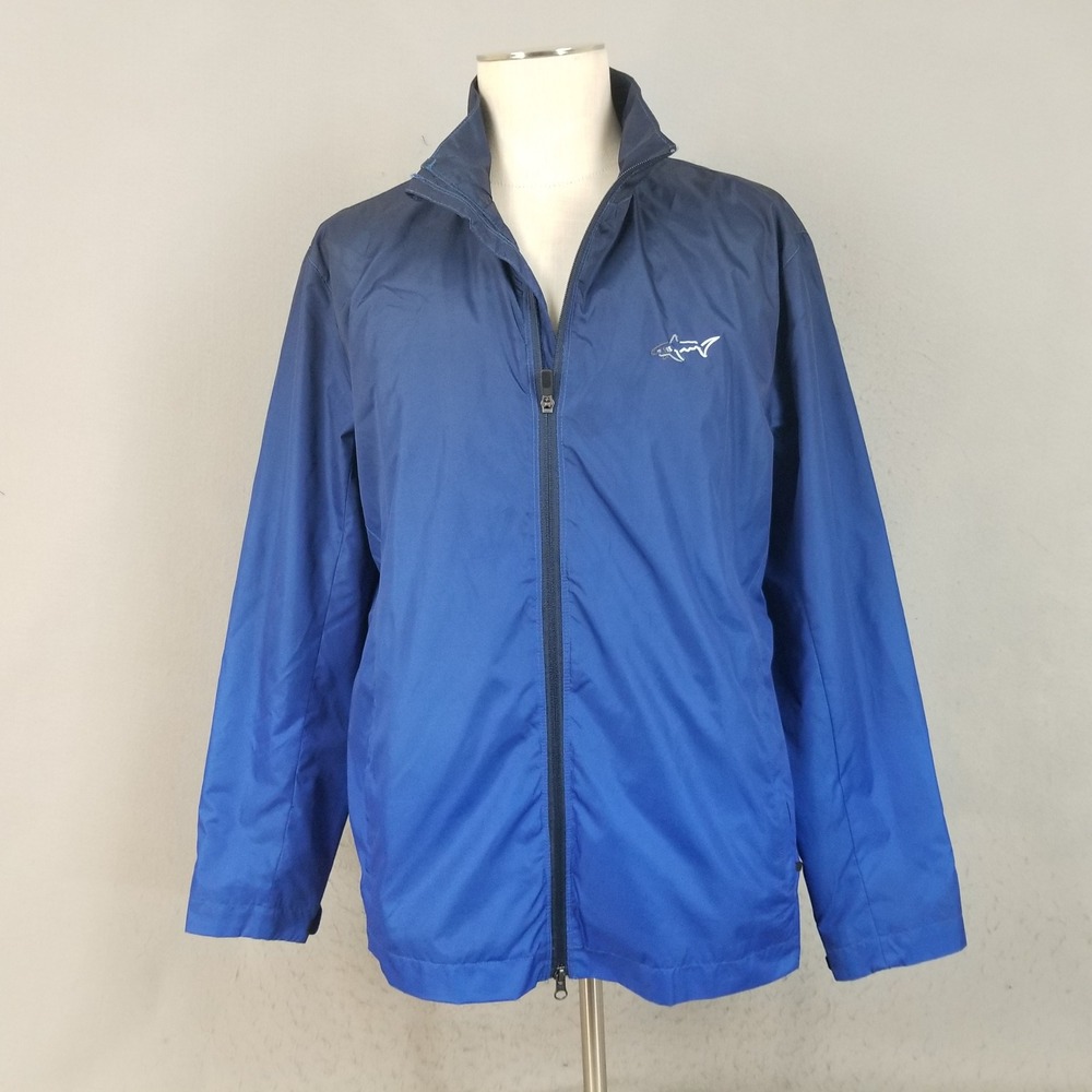Greg Norman Jacket Mens L Blue Attack Life Ombre Windbreaker Golf Full Zip Coat